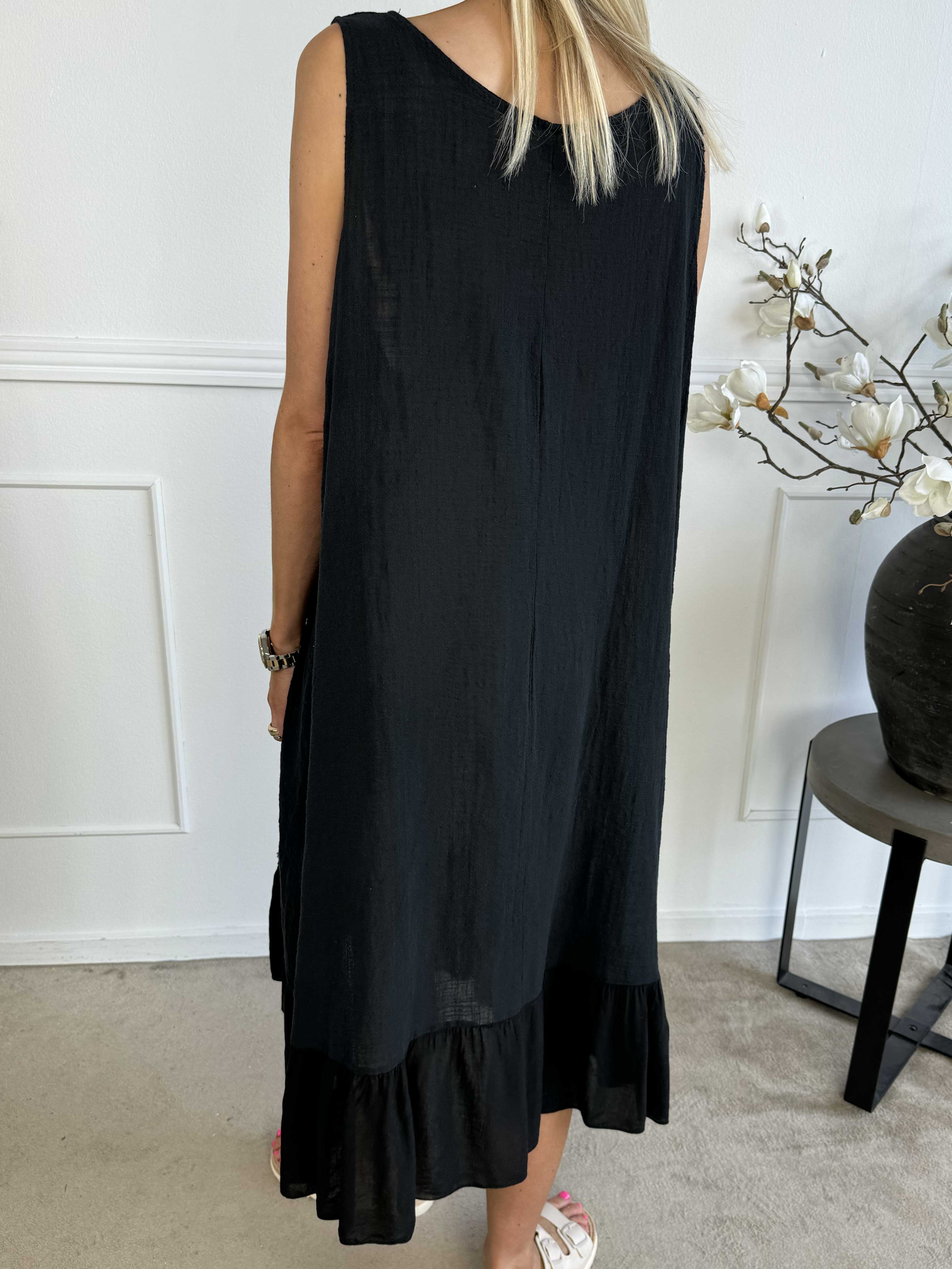 Mille - Sommarklänning i linne-look med volang